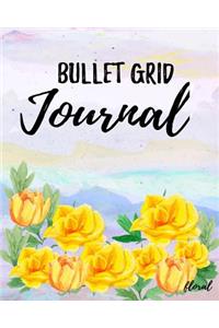 Bullet Grid Journal Floral: Dot Grid Journal Sketchbook