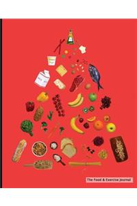 The Food & Exercise Journal - Food Pyramid Design (Red)