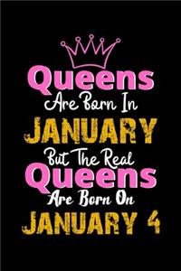 Queens Are Born In January Real Queens Are Born In January 4 Notebook Birthday Funny Gift