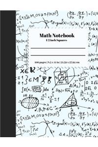Math Notebook 1/2 Inch Squares