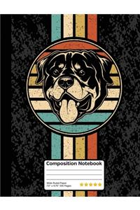 Rottweiler Dog Vintage Composition Notebook