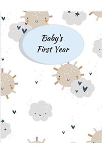 Baby's First Year: A Journal To Record The First 12 Months, Full Colour, New Baby Gift, Baby Shower