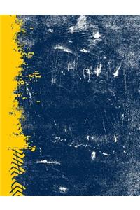 Blue and Maize: (8.5 X 11 Lined) Blank Grunge School Color Notebook College Ruled