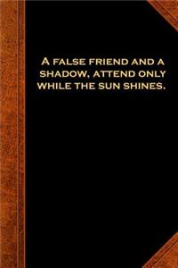 2019 Weekly Planner Ben Franklin Quote False Friend Shadow Vintage Style 134 Pages