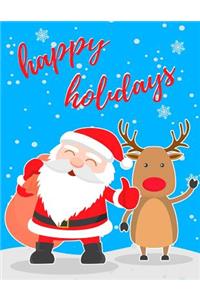 Holiday Journal Lined Composition Notebook For School Kids, Students And Teachers