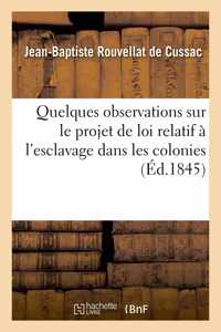 Quelques Observations Sur Le Projet de Loi Relatif À l'Esclavage Dans Les Colonies