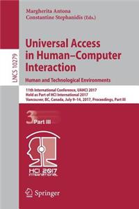 Universal Access in Human-Computer Interaction. Human and Technological Environments