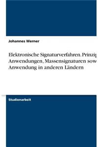Elektronische Signaturverfahren. Prinzipien, Anwendungen, Massensignaturen sowie Anwendung in anderen Ländern