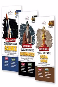 Educart CBSE Class 9 Question Bank SCIENCE, MATHS & SOCIAL SCIENCE 2024-25 Bundle (Set of 3 Books) For 2025 Board Exams