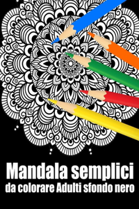Mandala semplici da colorare Adulti sfondo nero