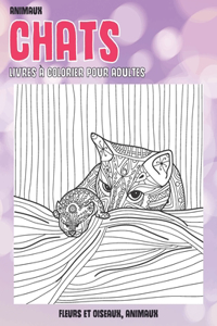 Livres à colorier pour adultes - Fleurs et oiseaux, animaux - Animaux - Chats