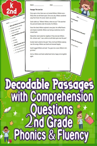 Decodable Passages Questions k - 2nd Grade with Comprehension Phonics & Fluency: Enhance 2nd-grade reading with engaging phonics passages and comprehension questions. Boost fluency and comprehension skills effortlessly.