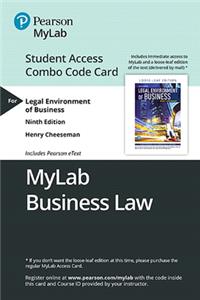 Mylab Business Law with Pearson Etext -- Combo Access Card -- For Legal Environment of Business