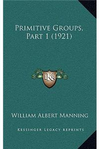 Primitive Groups, Part 1 (1921)