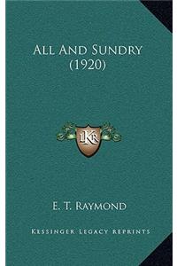 All And Sundry (1920)
