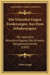 Die Einreden Gegen Forderungen Aus Dem Inhaberpapier