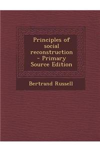 Principles of Social Reconstruction