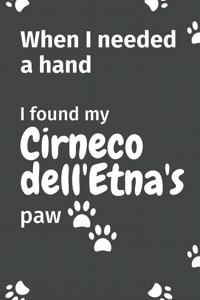 When I needed a hand, I found my Cirneco dell'Etna's paw