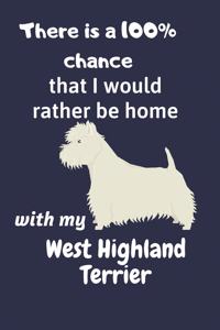 There is a 100% chance that I would rather be home with my West Highland Terrier