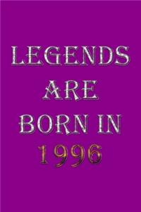 Legends Are Born In 1996 Notebook