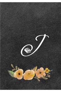 Initial Monogram Letter J on Chalkboard
