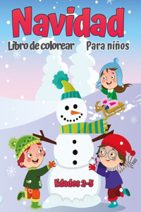 Libro para colorear de Navidad para niños de 2 a 5 años.