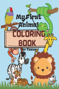 My First Animal Coloring Book for Teens