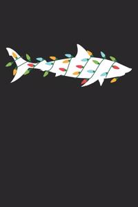 Christmas Notebook 'Shark with Christmas Lights' - Christmas Gift for Animal Lover - Christmas Lights Shark Journal