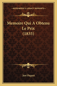 Memoire Qui A Obtenu Le Prix (1835)