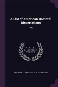 List of American Doctoral Dissertations