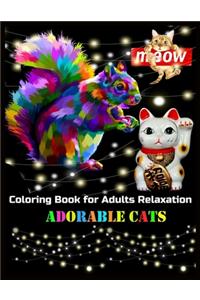 Meow Coloring Book for Adults Relaxation ADORABLE CATS