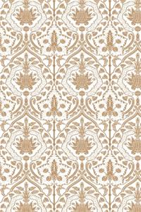 2020 Daily Planner White Kraft Damask Design Pattern 388 Pages