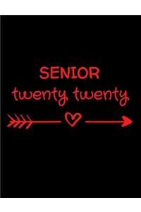 Senior 2020: Class of 2020 Graduate Notebook, College Ruled Composition Book, Quotes on Graduation Gift, Black and Red