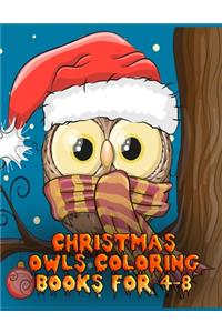 christmas owls coloring books for 4-8