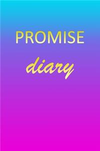 Promise: Journal Diary - Personalized First Name Personal Writing - Letter P Blue Purple Pink Gold Effect Cover - Daily Diaries for Journalists & Writers - J