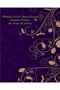 Birthday Card & Special Occasions Reminder Notebook with Names & Addresses