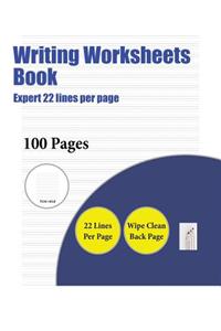 Writing Worksheets Book (Expert 22 lines per page)