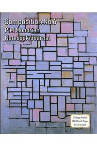 Composition No.6 - Piet Mondrian - Notebook/Journal