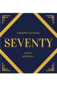 Happy 70th Birthday Guest Book (Hardcover)