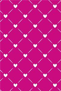 Journal Notebook White Quilted Hearts Pattern 4