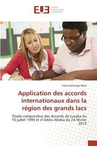 Application Des Accords Internationaux Dans La Région Des Grands Lacs