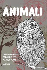 Libri da colorare per adulti per matite e penne - Mandala - Animali