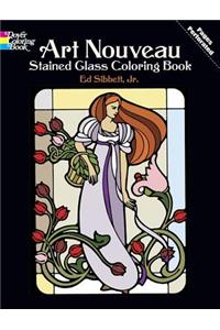 Art Nouveau Stained Glass Coloring Book
