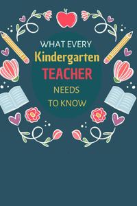 What Every Kindergarten Teacher Needs To Know