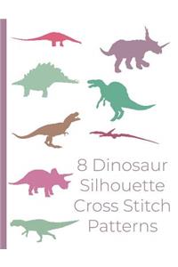 8 Dinosaur Silhouette Cross Stitch Patterns