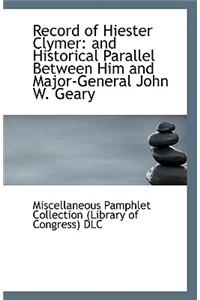 Record of Hiester Clymer