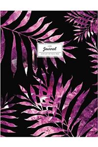 Lined Journal / Notebook - Purple Palm Leaf Tropical Design (Travel Notebook)