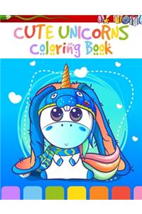 Cute Unicorns Coloring Book