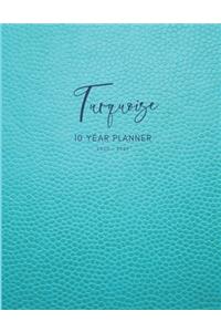 2020-2029 10 Ten Year Planner Monthly Calendar Turquoise Goals Agenda Schedule Organizer