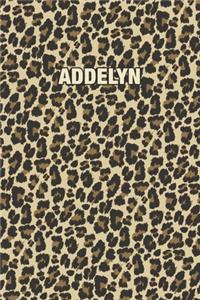 Addelyn: Personalized Notebook - Leopard Print (Animal Pattern). Blank College Ruled (Lined) Journal for Notes, Journaling, Diary Writing. Wildlife Theme Des